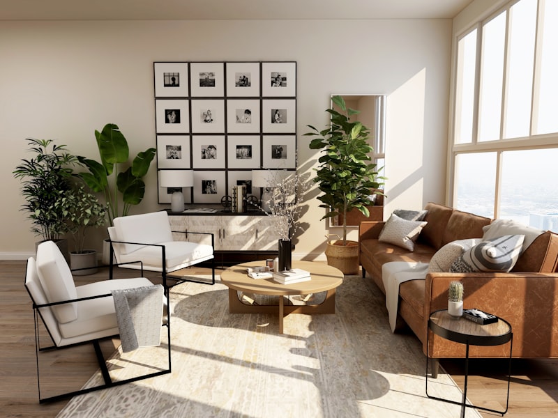 Salon moderne avec finitions epurees